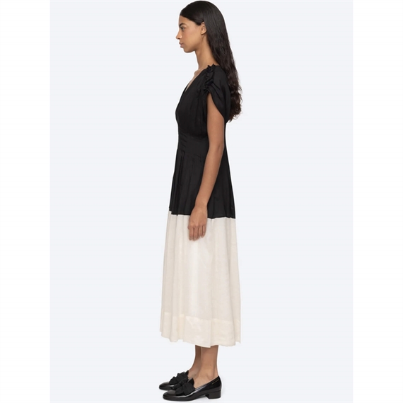 Sea New York NICOLA Ramie Tank Midi Kjole, Sort/Hvid
